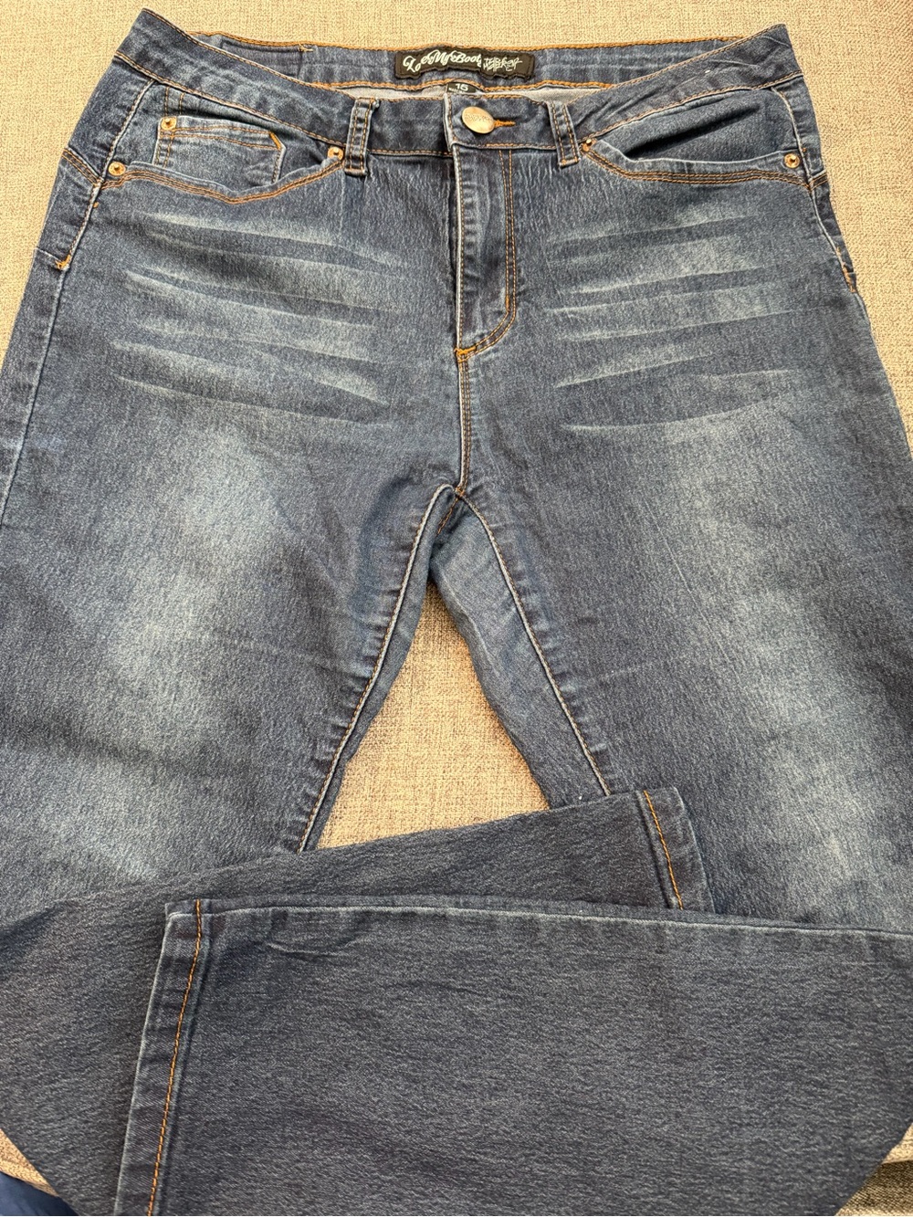 Thread Market Women's Skinny Jeans in Distressed Blue Denim Juniors Size 15 GUC